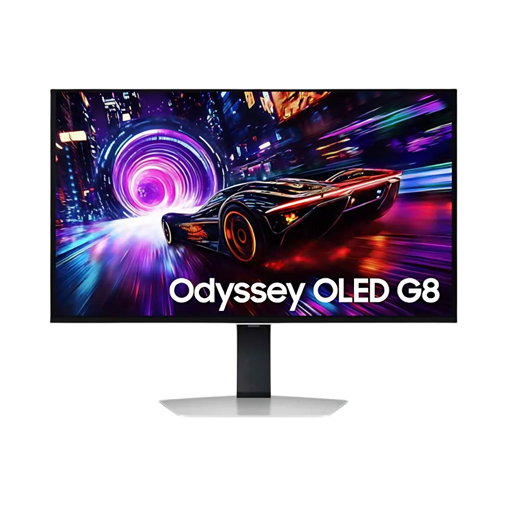 Samsung 27" Odyssey OLED G8 G81SF 4K UHD Gaming Monitor, 240Hz, 0.03ms, QD-OLED, HDMI 2.1, FreeSync Premium Pro, White - LS27FG810SMXUE