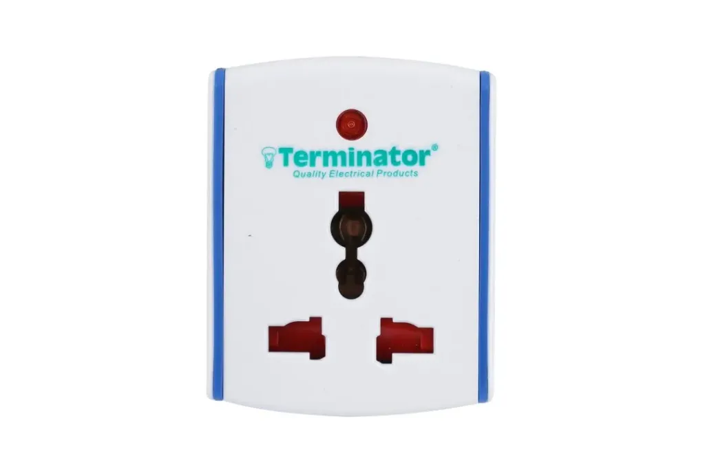 [TMA 263A] Terminator 3-Way Universal Multi Adapter, 13A Fused Plug, 3250W Max, 220–250V 50/60Hz, PC Material with Indicator Neon