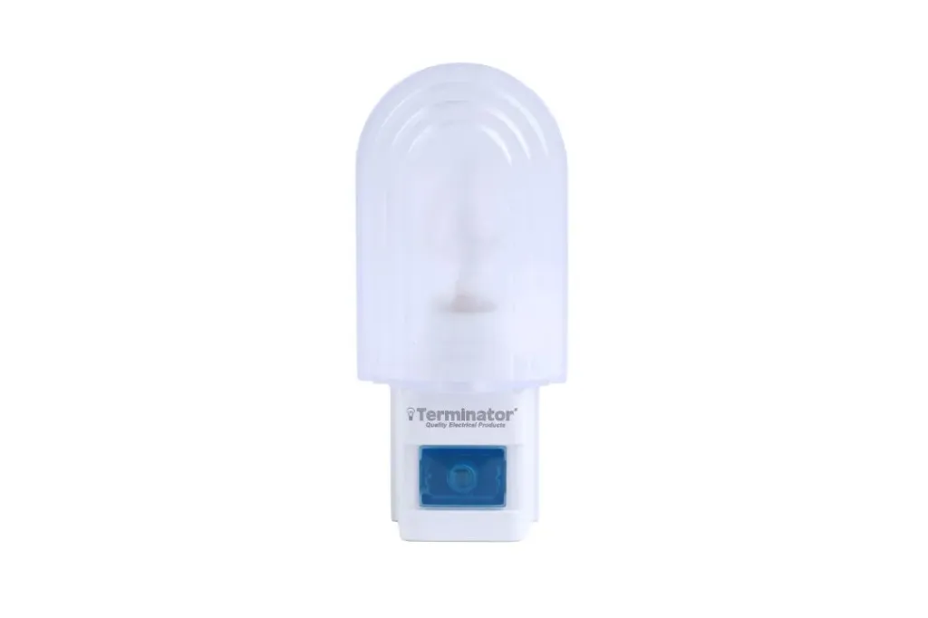 [TNL 316S] Terminator 7W Incandescent Night Light with Sensor, Auto On/Off Day-Night Control, UK Plug, Energy Saving Design – White