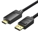 VENTION Cotton Braided 4K DP Male to HDMI-A Male HD Cable Black