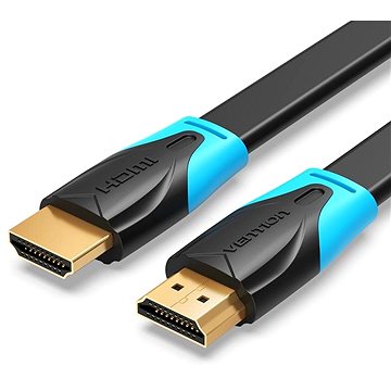 [VAA-B02-L075] VENTION Flat HDMI Cable Black, 4K Ultra High Speed HDMI 2.0 Male to Male 18Gbps 4K@60Hz 3D, UHD 3860p, HD 1080p, Ethernet Compatible (0.75 M)