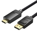 VENTION Cotton Braided 4K DP Male to HDMI-A Male HD Cable 2M Black Model # HFKBH