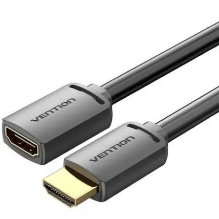 [AHCBD] VENTION 4K HDMI Extension Cable HD PVC Type Black, Ultra High Speed HDMI 2.0 18Gbps 4K@60Hz 3D, UHD 3860p, HD 1080p, Ethernet Compatible (0.50 M)