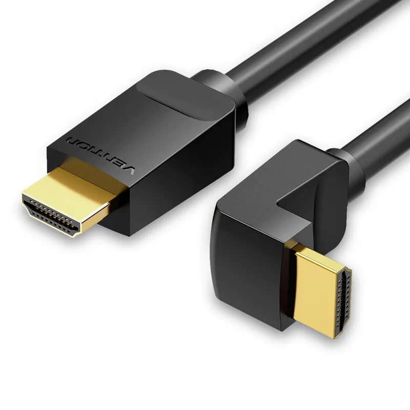 [AARBF] VENTION HDMI 2.0 4K Ultra HD 3D 60Hz Cable Gold Plated Connectors 90 Degree (1 M)