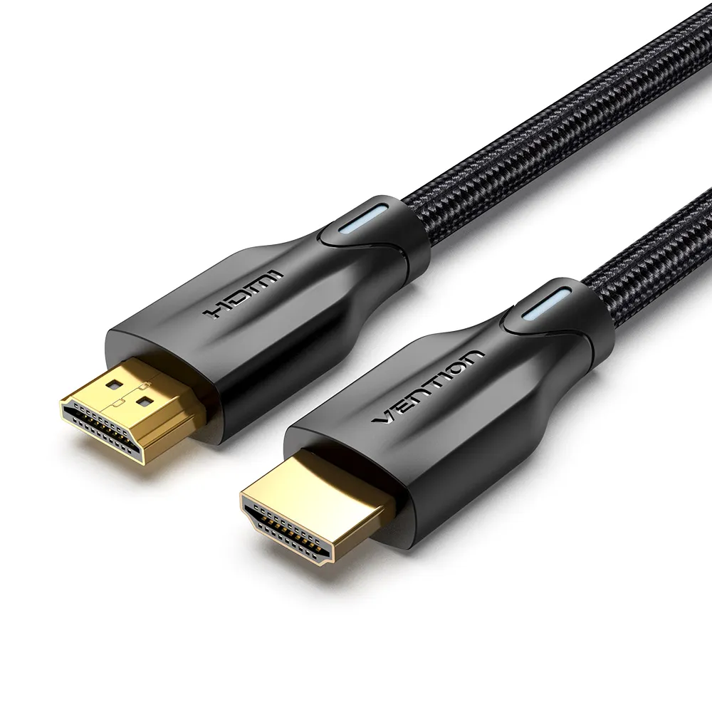 [AAUBD] VENTION 8K HDMI Cable HDMI 2.1 Ultra High Speed 48Gbps 8K@60Hz 7680P Dolby Vision Cotton Braided Black (0.50 M)