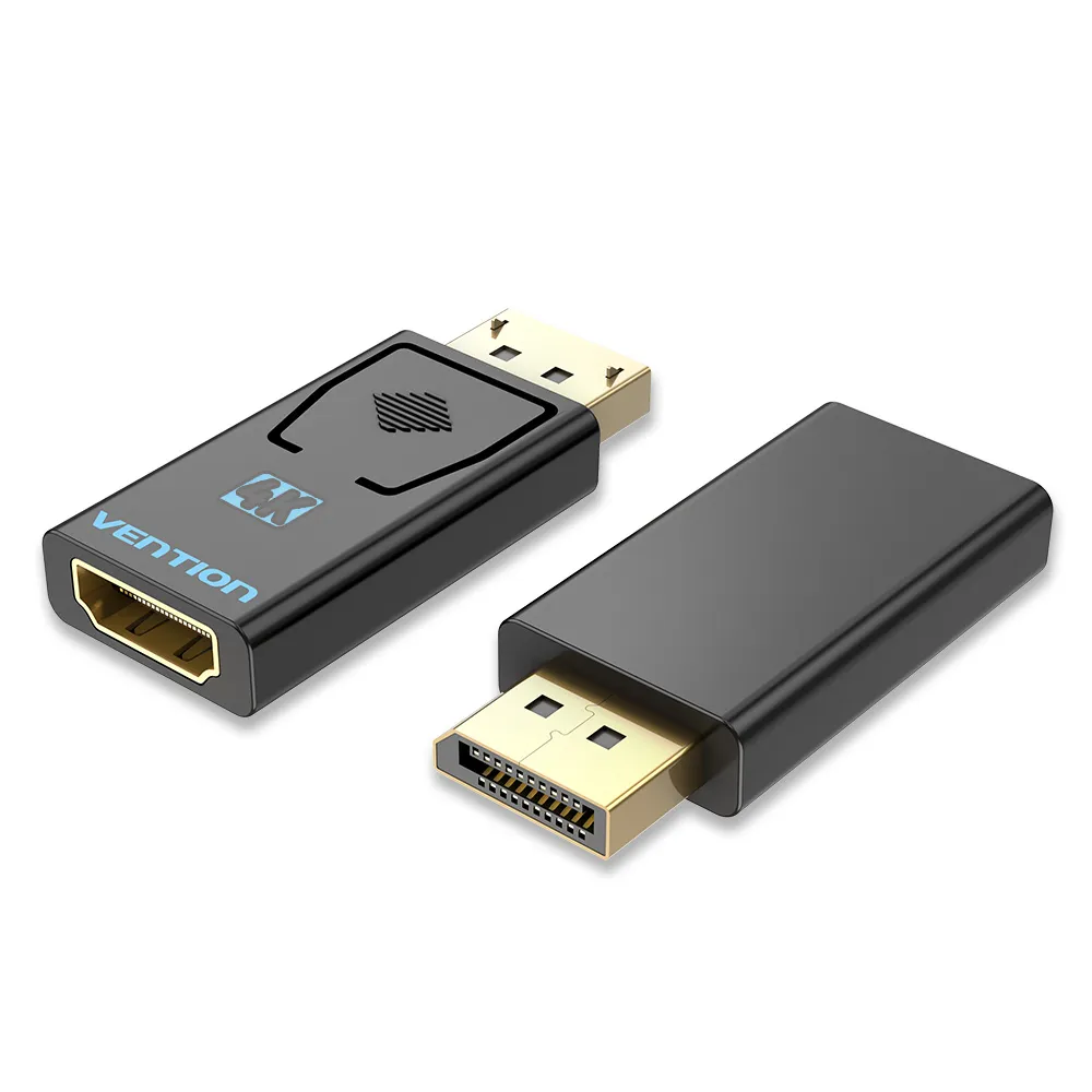[HBMB0] VENTION DisplayPort to HDMI 2.1 Adapter @4k, [ Uni-directional DP Male to HDMI 2.1 Female ] Gold-Plated connect laptop/Desktop DP interface to HDMI Monitor, TV, Projector (Pack of 1)