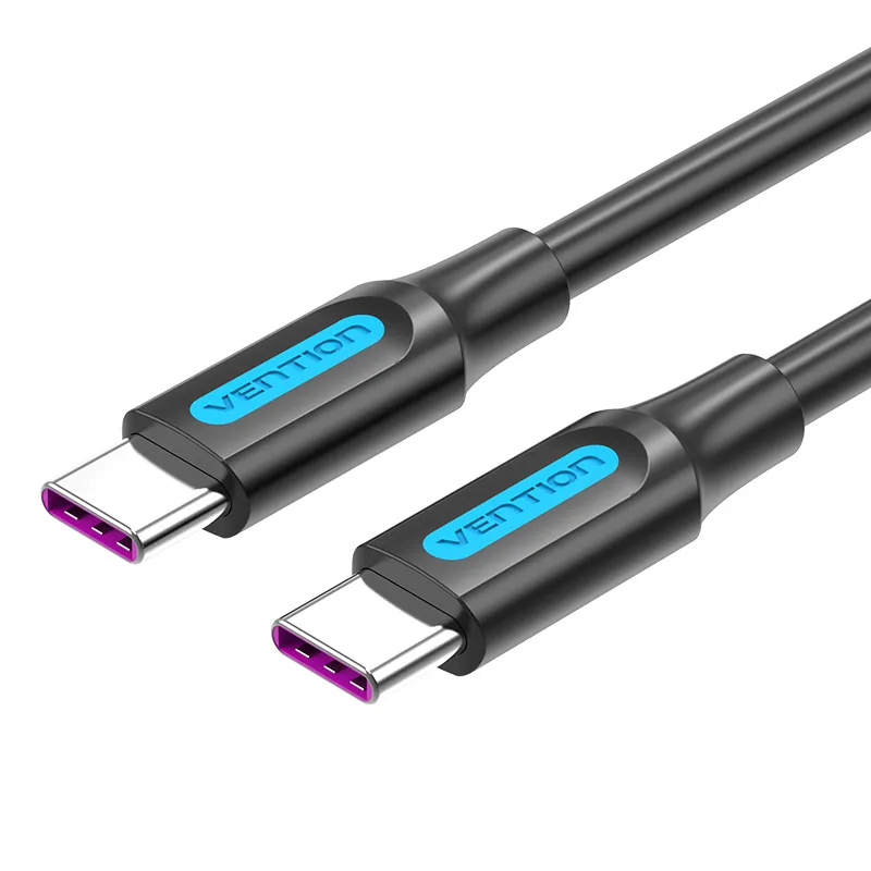 VENTION USB 2.0 C Male to C Male  5A Cable Black PVC Type