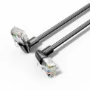 VENTION Cat6A UTP Rotate Right Angle Ethernet Patch Cable Black Slim Type