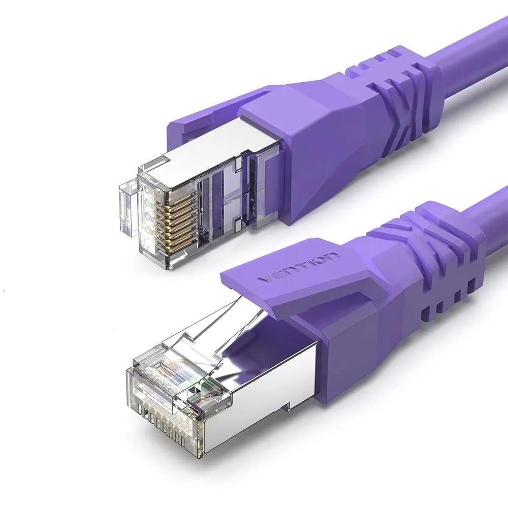 VENTION Cat.6a Industrial Ethernet Cable SFTP Flexible Patch Cable 10Gbps Transmission Speed Oxygen-Free Copper Purple