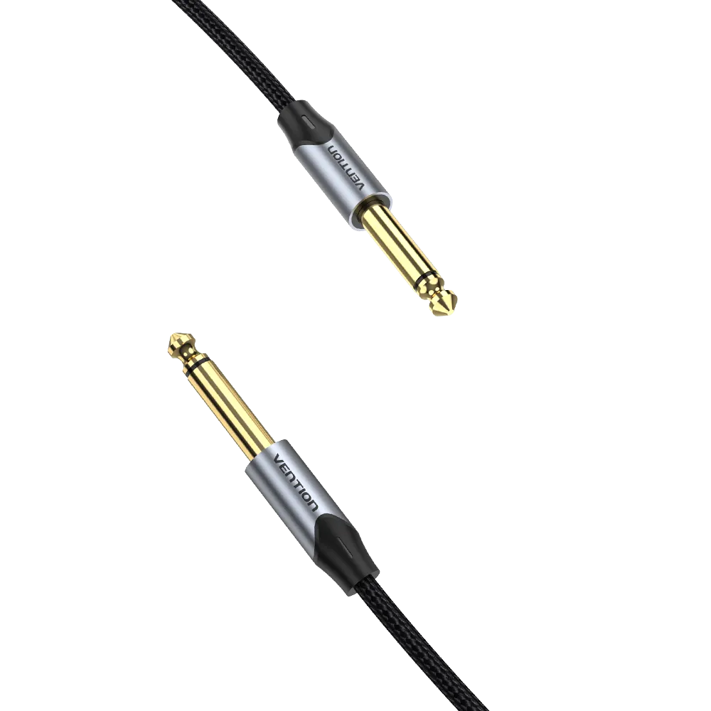 VENTION Cotton Braided 6.5mm Male to Male Audio Cable Gray Aluminum Alloy Type