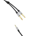 VENTION Cotton Braided 3.5mm Male to 2*6.5mm Male Audio Cable Gray Aluminum Alloy Type