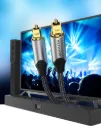VENTION Fiber Optical Cable Toslink Cotton Birded, Aluminum Alloy Type Digital Audio S/PDIF Cable Fiber Optic Cable Audio Cable For Home Cinema CD PS4 Xbox Soundbar Cotton Braided
