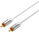 Vention Cotton Braided RCA Male to Male Audio Cable, Gold-Plated, Enameled Copper, Aluminum Alloy Shell, Silver