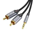 VENTION RCA Audio Cable 3.5mm to 2 RCA Y Splitter Stereo Audio Cable Compatible with DJ Controller Speaker TV Car Stereo Hi-Fi Amplifer Smartphones MP3 Tablets Cotton Braided