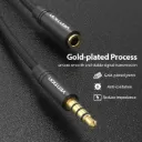 VENTION Cotton Braided 3.5mm Audio Extension Cable Black Metal Type