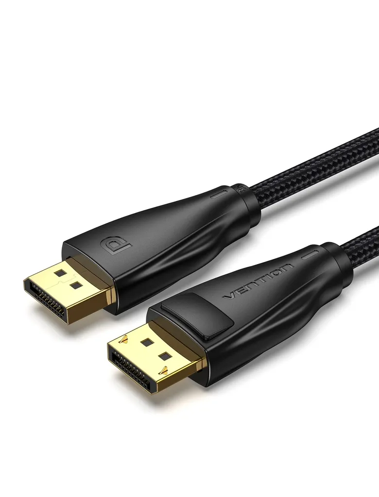 [HCCBF] VENTION Cotton Braided DP Male to Male Cable Black (1 M)