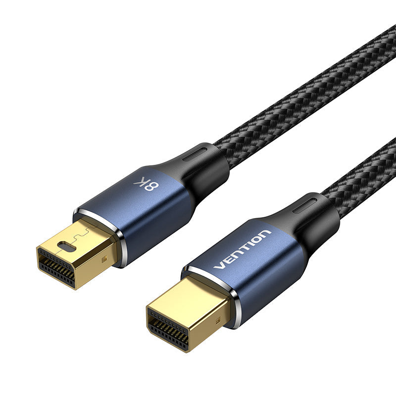 [HCGLG] VENTION Mini DP Male to Mini DP Male 8K HD Cable Cotton Braided Blue Aluminum Alloy Type (1.5 M)