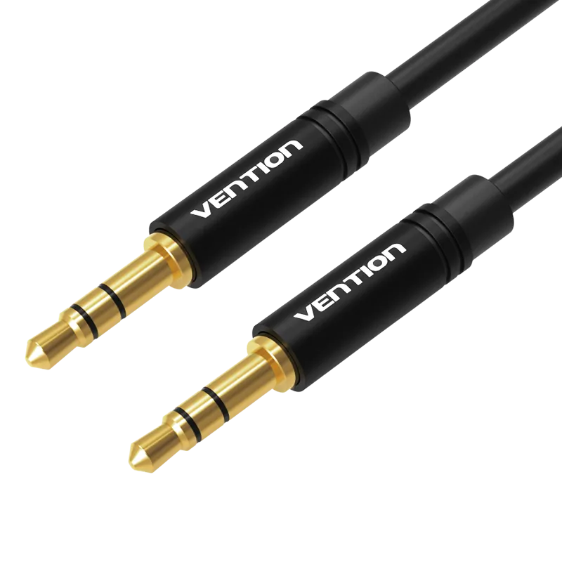 VENTION 3.5mm Male to Male Audio Cable Black Metal Type