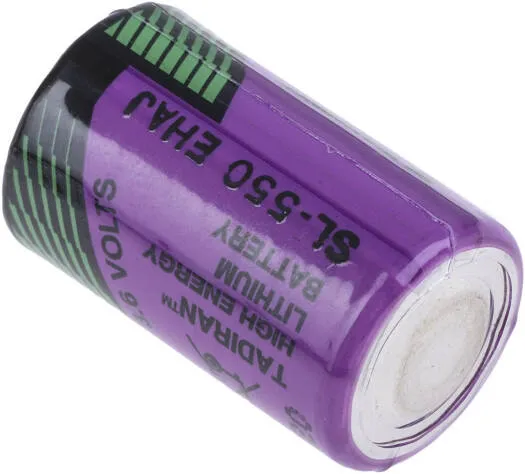 [TAD-SL-550/T-B1] Tadiran SL‑550 Lithium Battery 1/2AA 3.6V 900mAh With Tabs – For PCB mounting, PLCs, and industrial control boards