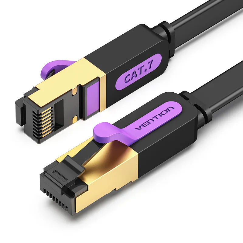 [ICABD] VENTION Flat Cat.7 Patch Cable Black (0.50 M)