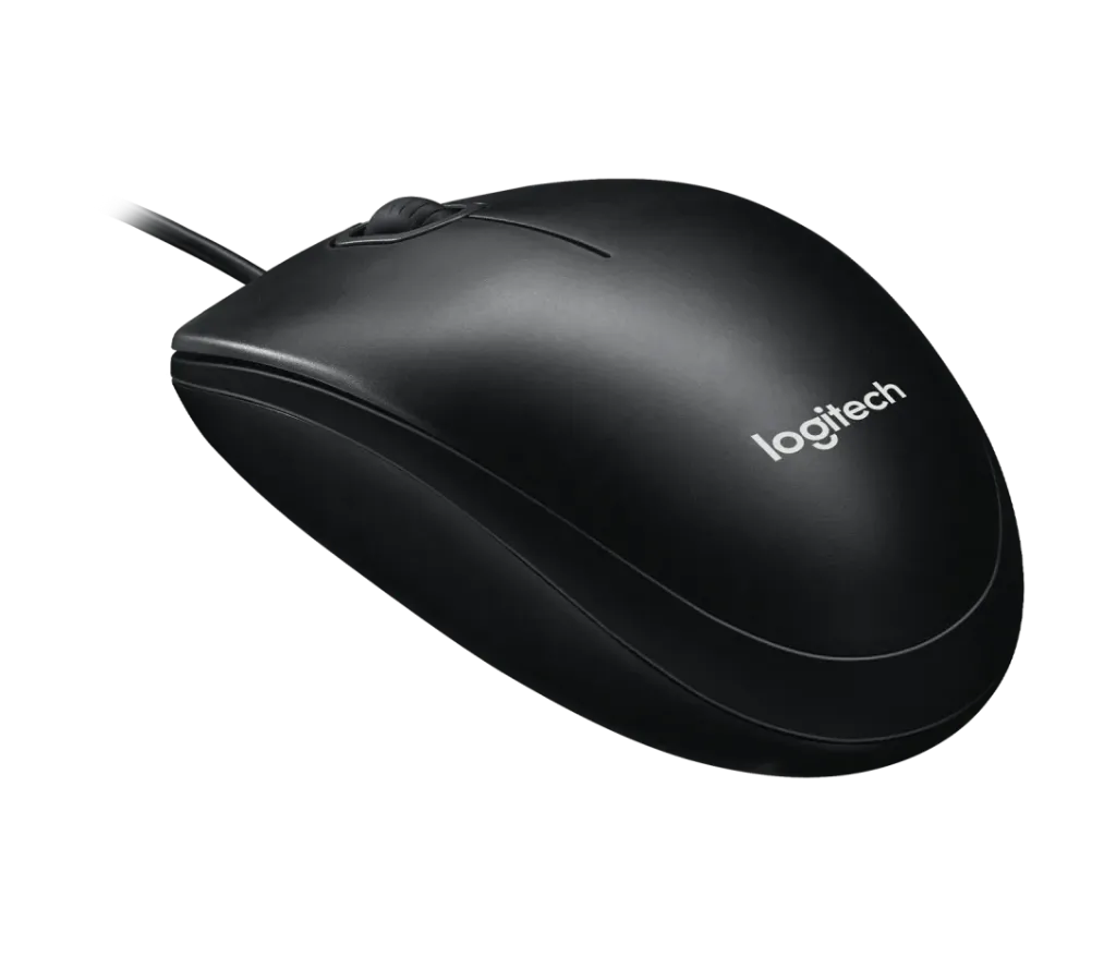 Logitech M100 Wired USB Mouse – 1000 DPI, 3 Buttons, Ambidextrous – Black
