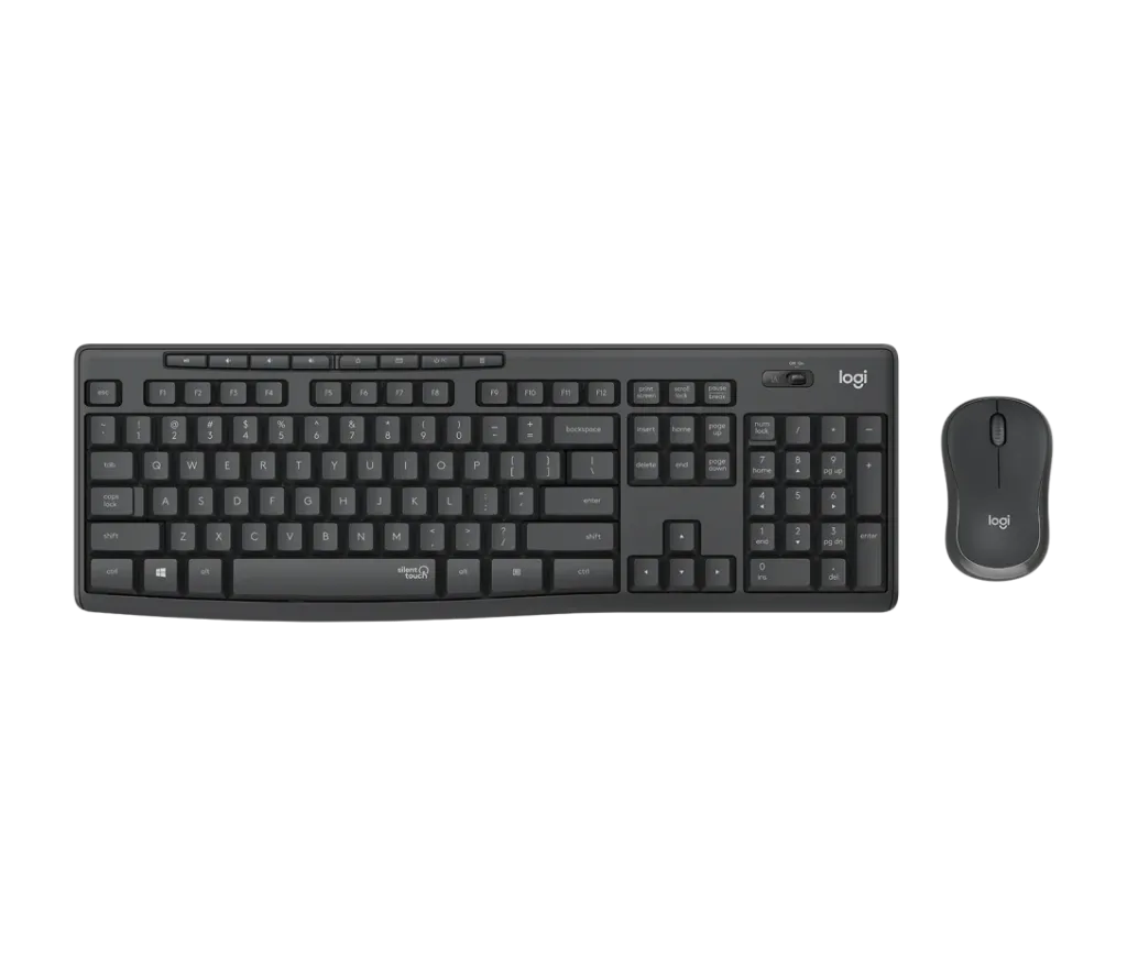 [920-009801] Logitech MK295 Silent Wireless Keyboard & Mouse Combo – SilentTouch, 2.4GHz – Graphite