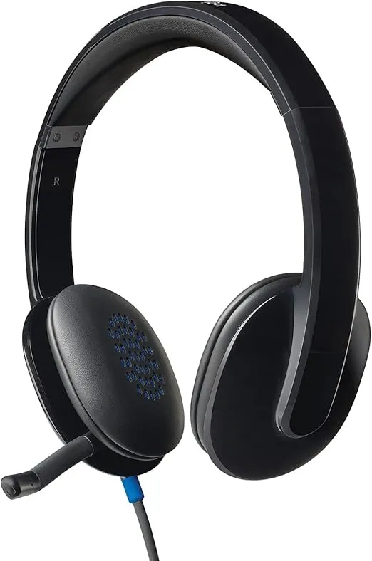[981-000480] Logitech H540 USB Wired Headset – Stereo, Noise-Cancelling Mic – Black