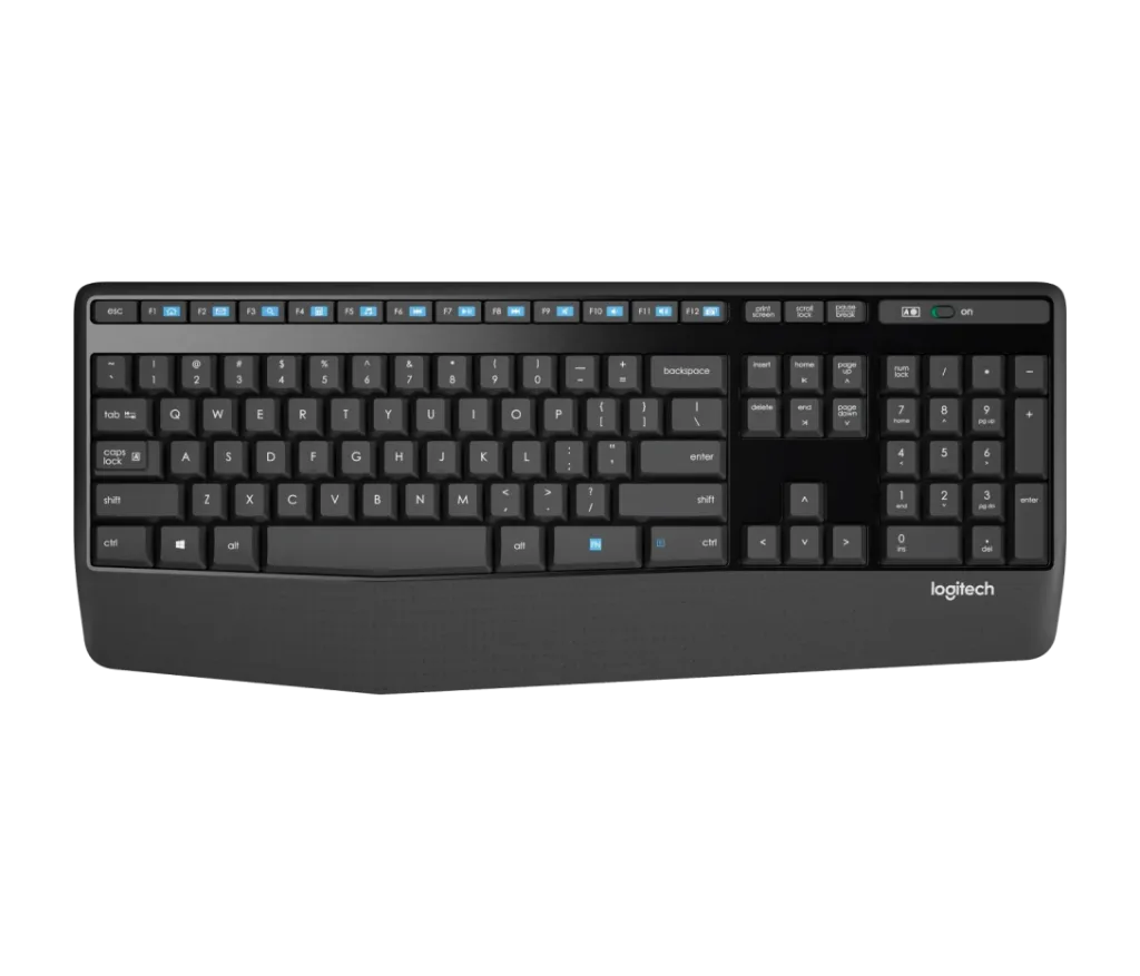 [920-006489] Logitech MK345 Wireless Keyboard & Mouse Combo – Full-Size with Palm Rest – English – Black