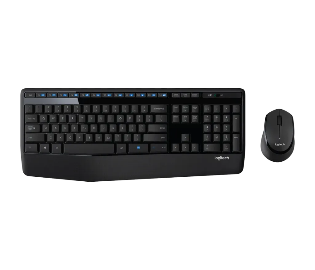 [920-010068] Logitech MK345 Wireless Keyboard & Mouse Combo – Full-Size with Palm Rest – Arabic/English – Black