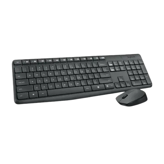 [920-007927] Logitech MK235 Wireless Keyboard & Mouse Combo – 2.4GHz, English Layout – Grey/Black