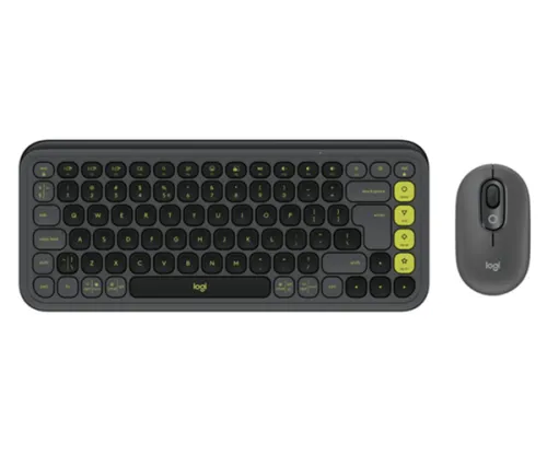[920-013140] Logitech POP Icon Wireless Keyboard & Mouse Combo with Emoji Keys – US Layout – Graphite