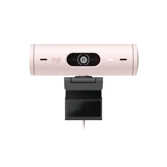 Logitech Brio 500 Full HD 1080p Webcam – USB-C, Auto-Framing, Show Mode – Rose