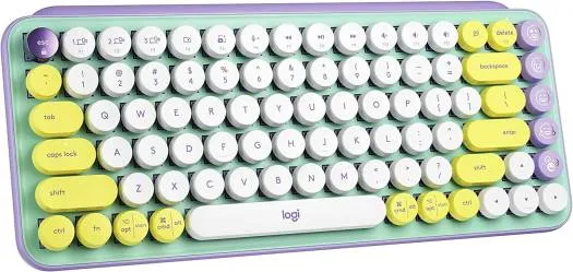 [920-010817] Logitech POP Keys Mechanical Wireless Keyboard with Emoji Keys – Arabic – Daydream Mint