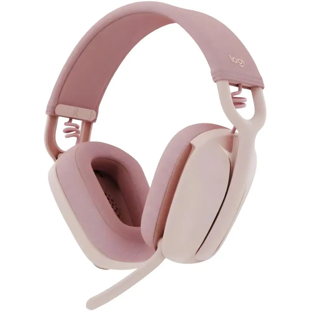 Logitech Zone Vibe 100 Bluetooth Wireless Headset – Lightweight, Noise-Cancel Mic – Rose