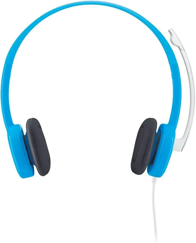 [981-000368] Logitech H150 Stereo Wired PC Headset – 3.5mm, In-Line Controls – Sky Blue