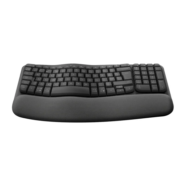 [920-012312] Logitech Wave Keys Ergonomic Wireless Keyboard – Cushioned Palm Rest – Arabic – Graphite