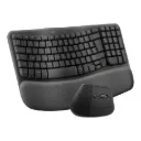 Logitech Wave Keys + Lift Vertical Mouse Combo – 2.4GHz, US Int'l Layout – Graphite
