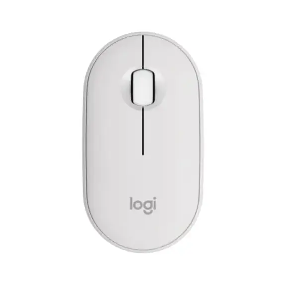 [910-007013] Logitech Pebble 2 M350s Bluetooth Mouse – Dongleless, Silent – Tonal White