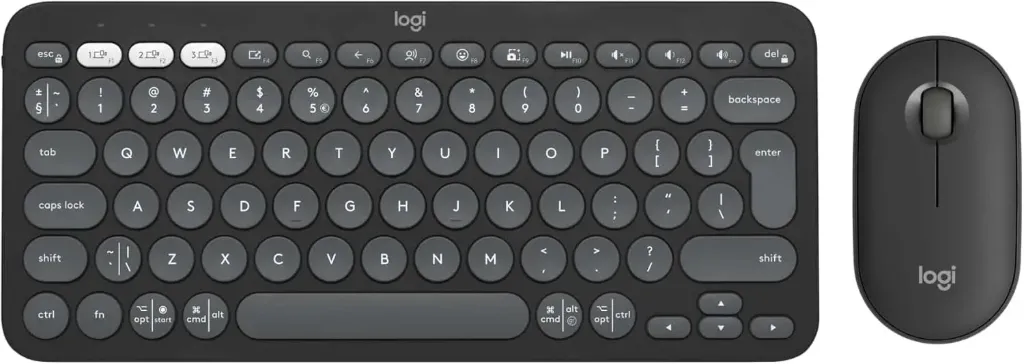 [920-012251] Logitech Pebble 2 Wireless Keyboard & Mouse Combo with Bluetooth – Arabic – Tonal Graphite