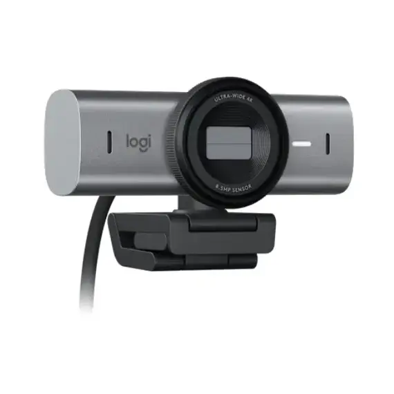 [960-001554] Logitech MX Brio 4K Ultra HD Webcam – USB-C, AI-Enhanced – Pale Grey