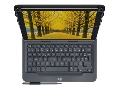 [920-008341] Logitech Universal Folio Keyboard Case for 9-10" Tablets – Bluetooth – UK Layout – Black