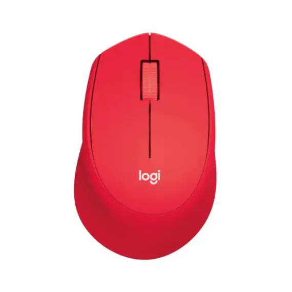 [910-004911] Logitech M330 Silent Plus Wireless Mouse – Silent Clicks, 1000 DPI – Red