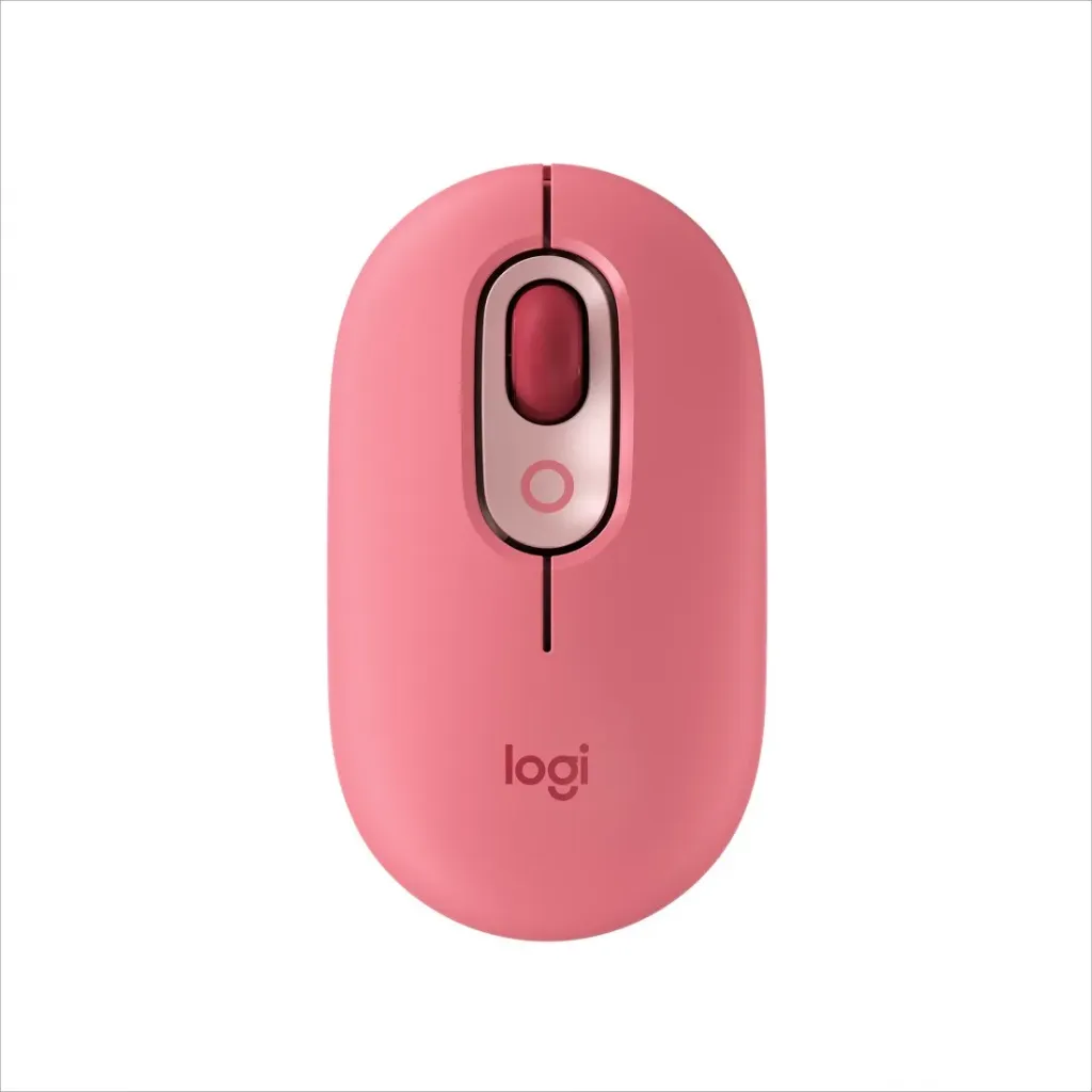 [910-006548] Logitech POP Mouse with Customizable Emoji Button, Bluetooth – Heartbreaker Rose