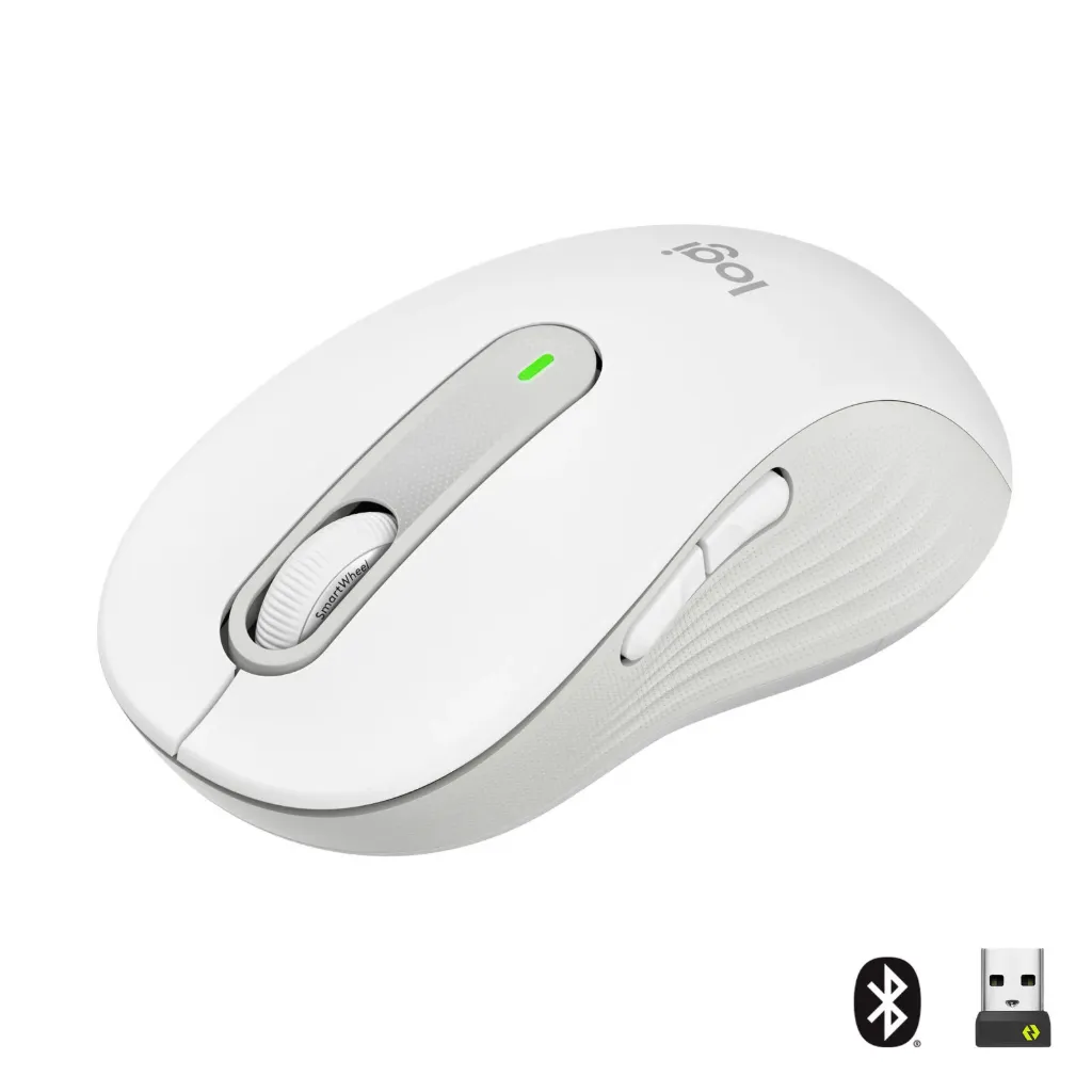 [910-006238] Logitech Signature M650 L Large Wireless Mouse – Silent Clicks, Bluetooth – Off White