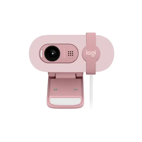 [960-001623] Logitech Brio 100 Full HD 1080p Webcam – USB-A, Privacy Shutter – Rose