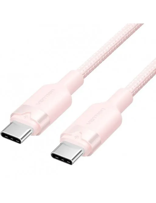 VENTION USB 2.0 Type-C Male to Type-C Male 3A Cable  Pink Aluminum Alloy Type