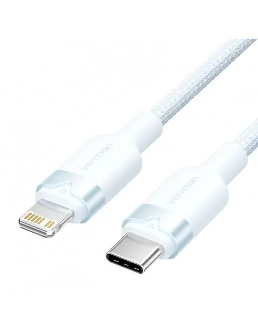 VENTION USB 2.0 Type-C Male to Lightning Male 3A Cable Blue Aluminum Alloy Type