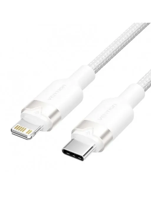 VENTION USB 2.0 Type-C Male to Lightning Male 3A Cable White Aluminum Alloy Type