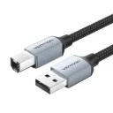VENTION Cotton Braided USB 2.0 A Male to B Male Printer Cable Gray Aluminum Alloy Type