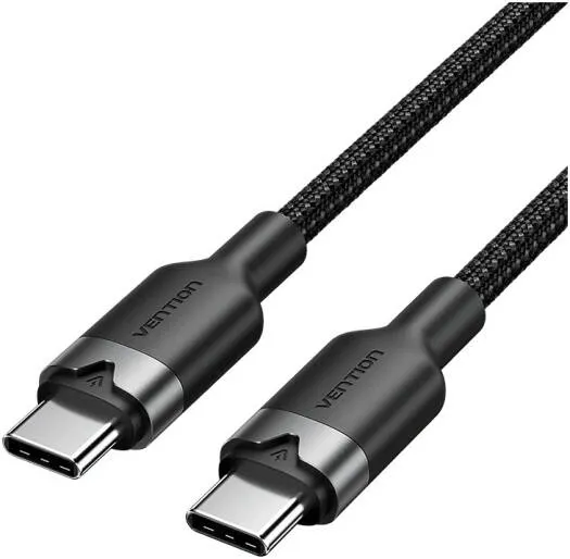 VENTION USB 2.0 Type-C Male to Type-C Male 3A Cable Black Aluminum Alloy Type